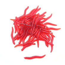 Load image into Gallery viewer, Soft Lure Fishing Simulation Earthworm red Worms Artificial 50pcs/lot