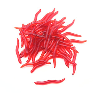 Soft Lure Fishing Simulation Earthworm red Worms Artificial 50pcs/lot