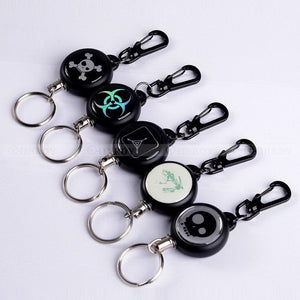 EDC Outdoor Steel Rope Burglar Keychain Tactical Retractable Key Chain Camping Key Ring