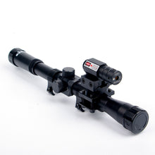 Load image into Gallery viewer, 4x20 Rifle Optics Scope Tactical Crossbow Riflescope with Red Dot Laser Sight and 11mm Rail Mounts for 22 Caliber Guns