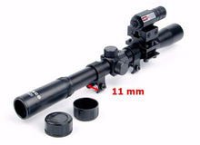 Load image into Gallery viewer, 4x20 Rifle Optics Scope Tactical Crossbow Riflescope with Red Dot Laser Sight and 11mm Rail Mounts for 22 Caliber Guns