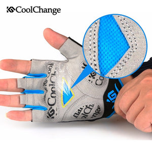CoolChange Cycling Gloves Half Finger Mens Women's Summer Sports Shockproof Bike Gloves