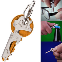 Load image into Gallery viewer, 8 in 1 Multi Tool Key Stainless Steel Outdoor Multi-functional Tool Utility Multi Ring Chain Bottle Opener