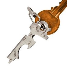 Load image into Gallery viewer, 8 in 1 Multi Tool Key Stainless Steel Outdoor Multi-functional Tool Utility Multi Ring Chain Bottle Opener