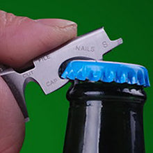 Load image into Gallery viewer, 8 in 1 Multi Tool Key Stainless Steel Outdoor Multi-functional Tool Utility Multi Ring Chain Bottle Opener