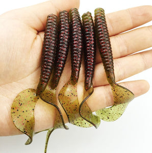 Wobbler Jigging curly tail Fishing Lure Soft Worm Shrimp silicone bait 8cm 4.3g