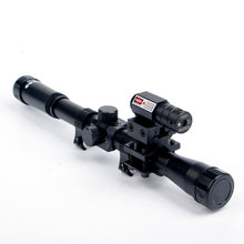 Load image into Gallery viewer, 4x20 Rifle Optics Scope Tactical Crossbow Riflescope with Red Dot Laser Sight and 11mm Rail Mounts for 22 Caliber Guns