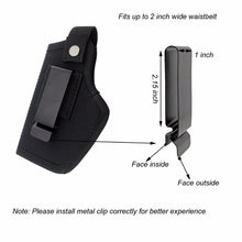 Load image into Gallery viewer, Gun Holster Concealed Carry Holsters Belt Metal Clip For All Sizes Handguns