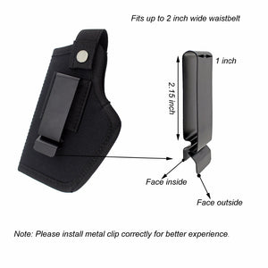 Gun Holster Concealed Carry Holsters Belt Metal Clip For All Sizes Handguns