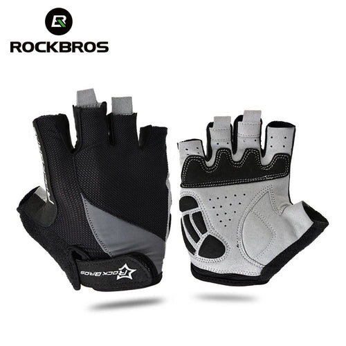 Cycling Anti-slip Anti-sweat Men Women Half Finger Gloves Breathable Anti-shock Sports Gloves