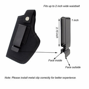 Gun Holster Concealed Carry Holsters Belt Metal Clip For All Sizes Handguns