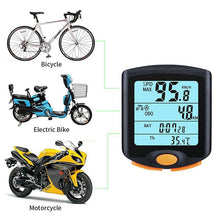 Load image into Gallery viewer, Bicycle Wireless Speedometer Digital Odometer Stopwatch Thermometer LCD Backlight Rainproof Black