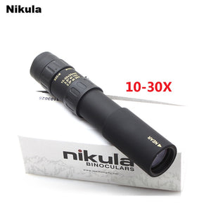 Original binoculars Nikula 10-30x25 Zoom Monocular high quality Telescope Pocket Binoculo Hunting Optical Prism Scope no tripod