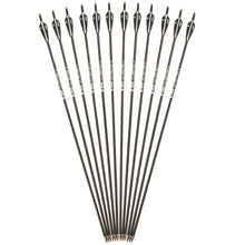 Load image into Gallery viewer, Carbon Arrow with Black and White Color for Recurve/Compound Bows Archery Hunting 6/12/24pcs/lot 28/30/32 inches Spine 500
