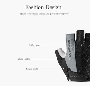 Cycling Anti-slip Anti-sweat Men Women Half Finger Gloves Breathable Anti-shock Sports Gloves