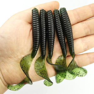 Wobbler Jigging curly tail Fishing Lure Soft Worm Shrimp silicone bait 8cm 4.3g