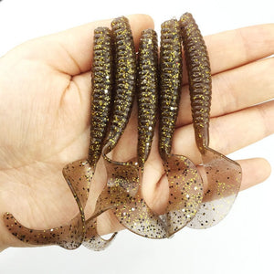 Wobbler Jigging curly tail Fishing Lure Soft Worm Shrimp silicone bait 8cm 4.3g