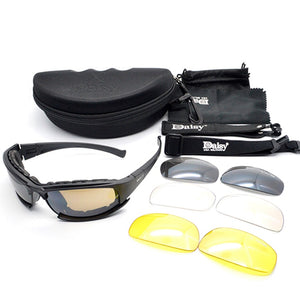 Military Goggles Army Sunglasses With 4 Lens Original Box Men