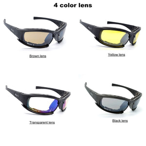 Military Goggles Army Sunglasses With 4 Lens Original Box Men