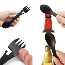 Load image into Gallery viewer, Multi-functional Outdoor Tools Stainless Steel Camping Survival EDC Kit Practical Fork Knife Spoon Bottle/Can Opener 5 in 1