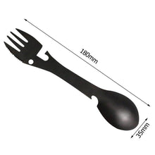 Load image into Gallery viewer, Multi-functional Outdoor Tools Stainless Steel Camping Survival EDC Kit Practical Fork Knife Spoon Bottle/Can Opener 5 in 1