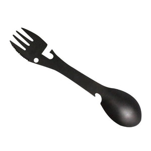 Multi-functional Outdoor Tools Stainless Steel Camping Survival EDC Kit Practical Fork Knife Spoon Bottle/Can Opener 5 in 1