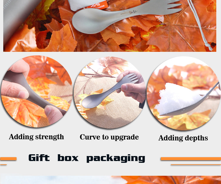 Titanium Spoon Tableware Fork Ultralight pure titanium Spork