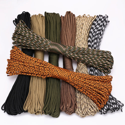 Cores Paracord for Survival Parachute Cord Lanyard Camping Climbing Camping Rope Hiking Clothesline 4 Size Dia.4mm 9 stand