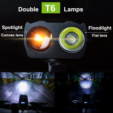 Load image into Gallery viewer, Induction Bicycle Front Light Set 4000mAh USB Rechargeable Smart Headlight With Horn 800 Lumen LED