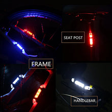 Load image into Gallery viewer, Bike Bicycle light Rechargeable LED Taillight USB Rear Tail Safety Warning Cycling light Portable Flash Light Super Bright
