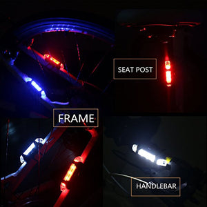 Bike Bicycle light Rechargeable LED Taillight USB Rear Tail Safety Warning Cycling light Portable Flash Light Super Bright