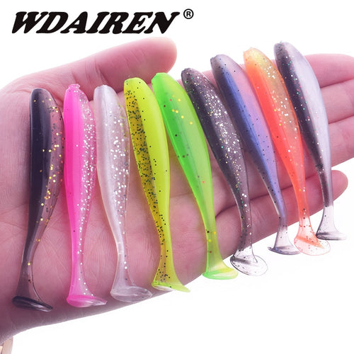 Wobbler Fishing Lure Swimbait Artificial Double Color Silicone 10Pcs/lot