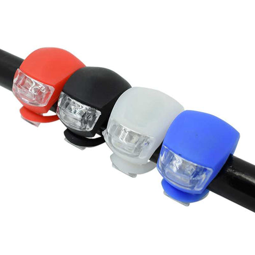 Bicycle Front Light Silicone LED Head Front Rear Wheel Bike Light Waterproof Cycling With Battery Bicycle Accessories Bike Lamp