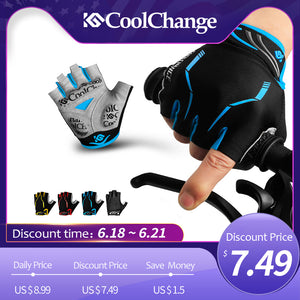 CoolChange Cycling Gloves Half Finger Mens Women's Summer Sports Shockproof Bike Gloves